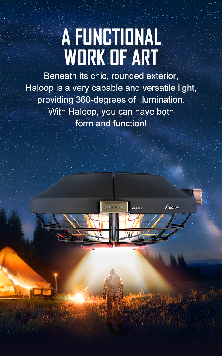 Haloop Patio Umbrella Light Camping Pole Light - Olight UK