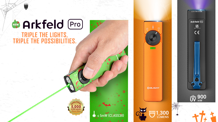 Olight Arkfeld Pro Three Light Source Flat EDC Torch